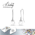 Destino joyas cristales Swarovski gancho pendientes de perlas